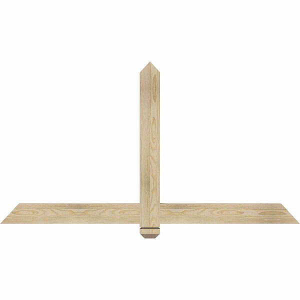 Ekena Millwork Eugene Rough Sawn Timber Gable Bracket, Douglas Fir, 60"W x 32"H x 2"D x 4"F, 13/12 Pitch GBW060X32X0204EUG00RDF - main
